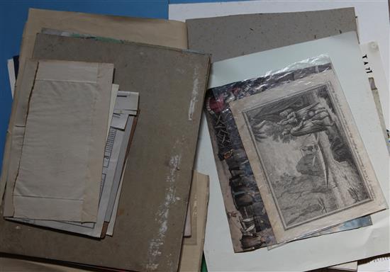 Folio 19/20th century prints and original works